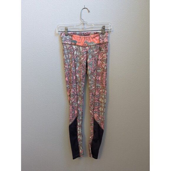 Maaji Womens Legging African Animal Print Abstract Gray/Orange X-Small - Picture 1 of 6